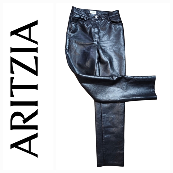 Wilfred Pants - Aritzia Wilfred Melina Black Vegan Leather Pants Size 2